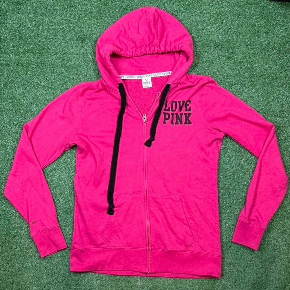 Pink Victoria's Secret 2011 zip up hoodie  Size medium